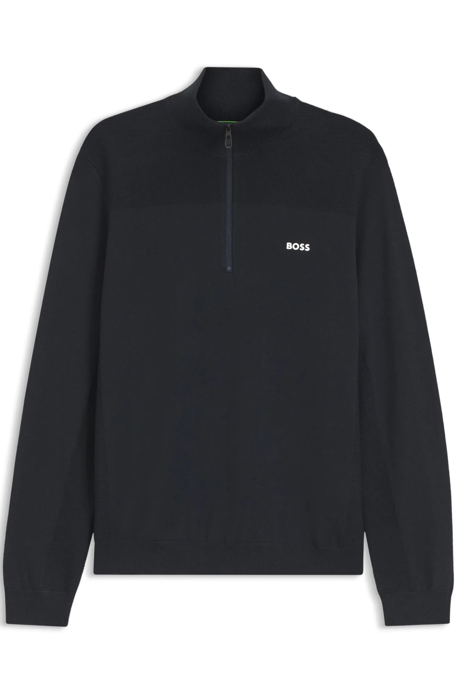 Pullover aus Schurwoll-Mix mit Troyerkragen und Logo