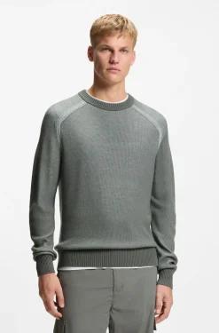 Pullover aus Woll-Mix mit Rippstrick