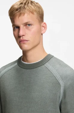 Pullover aus Woll-Mix mit Rippstrick