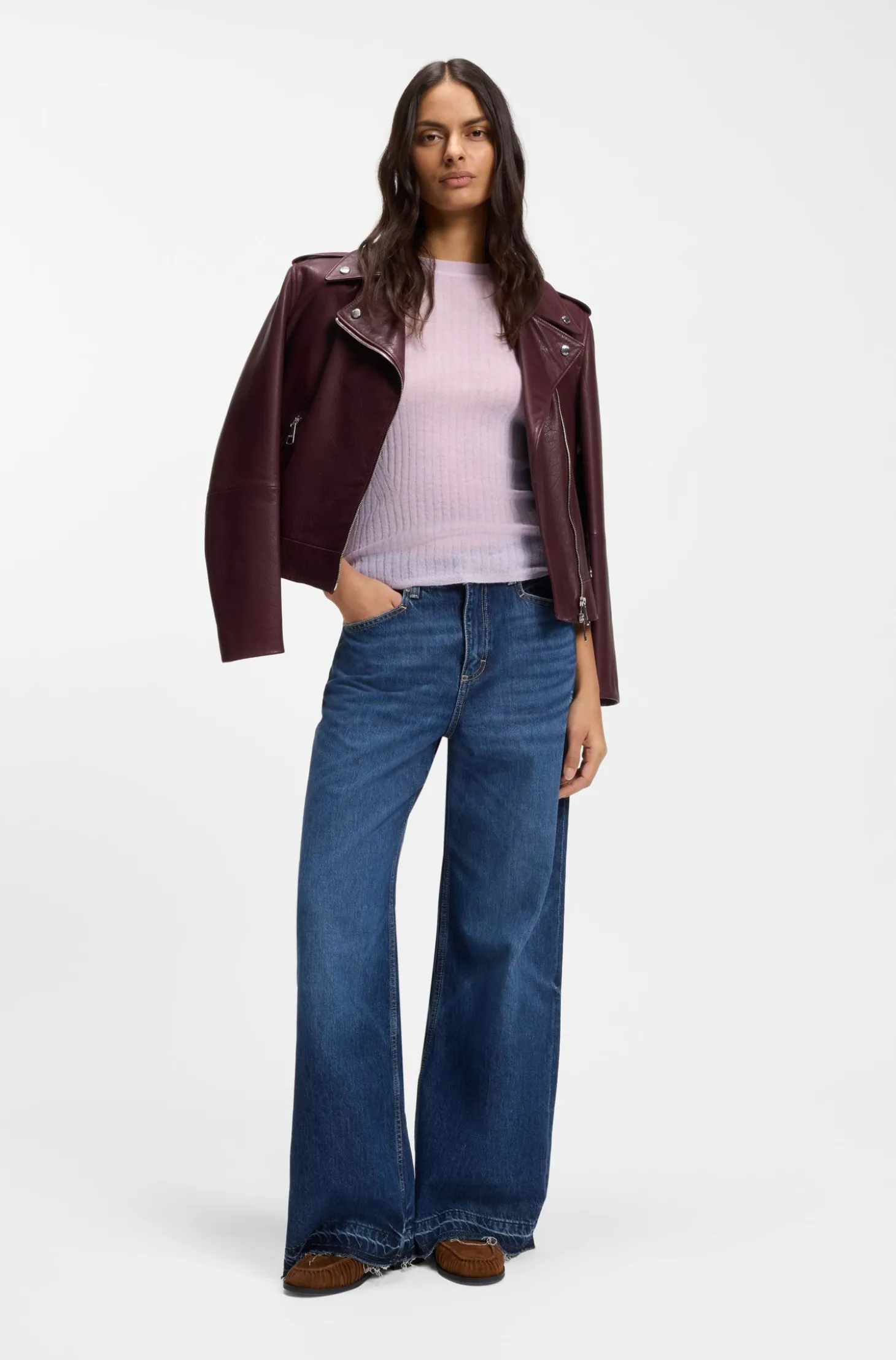 Pullover aus Woll-Mix mit Rippstrick