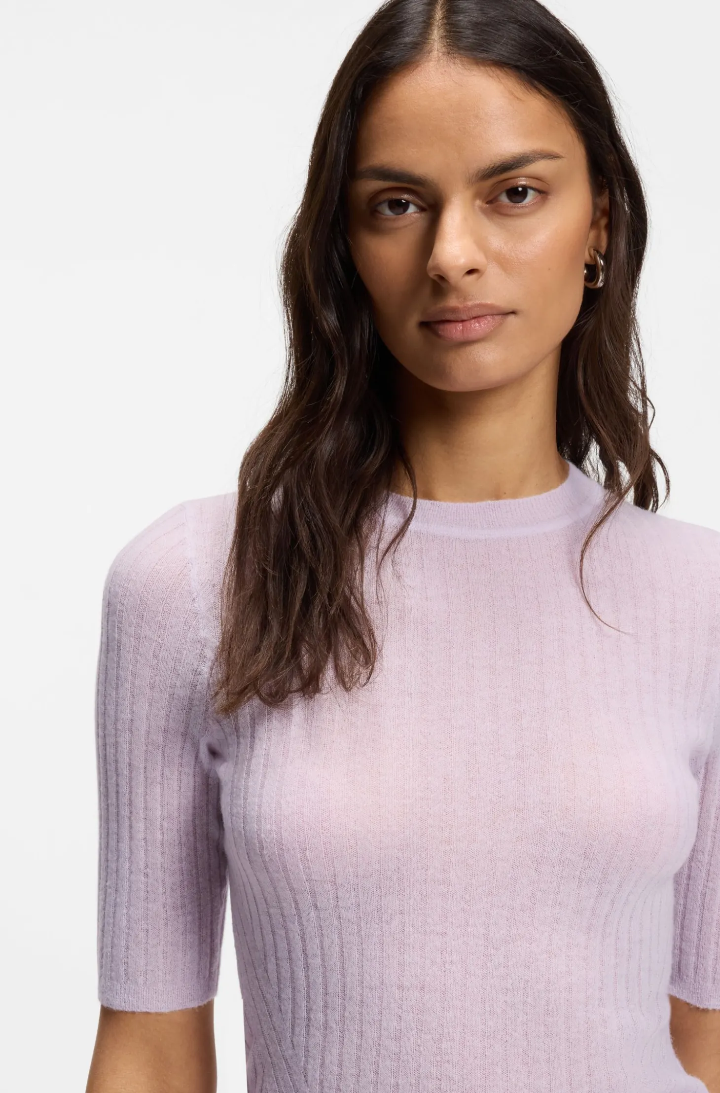 Pullover aus Woll-Mix mit Rippstrick