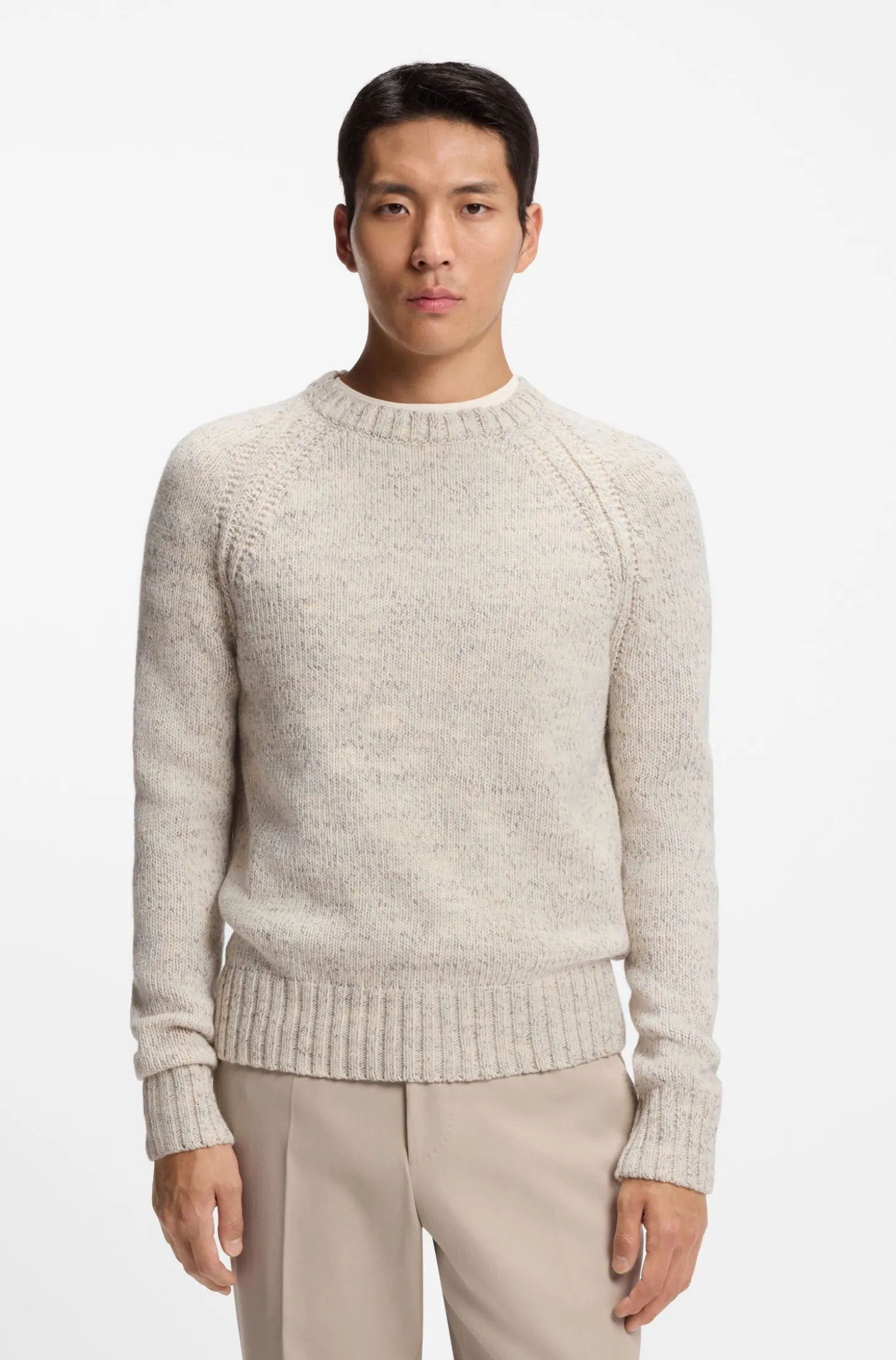 Pullover in Tweed-Optik aus Kaschmir-Mix mit Schurwolle