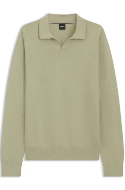 Pullover mit Johnny-Kragen aus Baumwollstrick