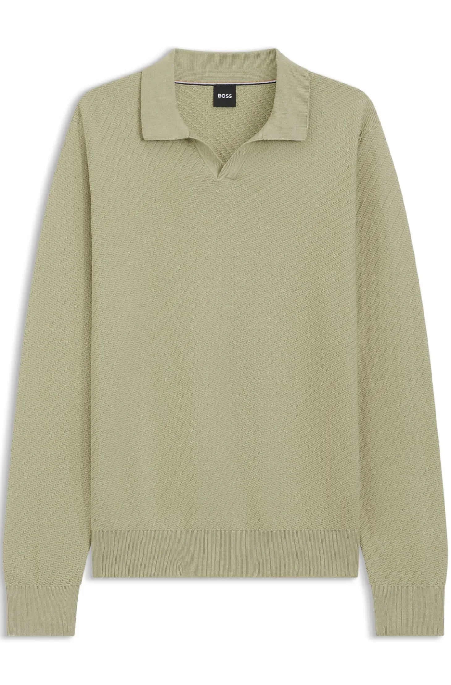 Pullover mit Johnny-Kragen aus Baumwollstrick