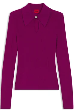 Pullover mit Polokragen aus Woll-Mix mit Kaschmir