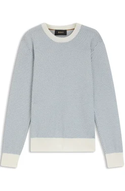 Pullover mit Strick-Struktur aus Seide mit Baumwolle
