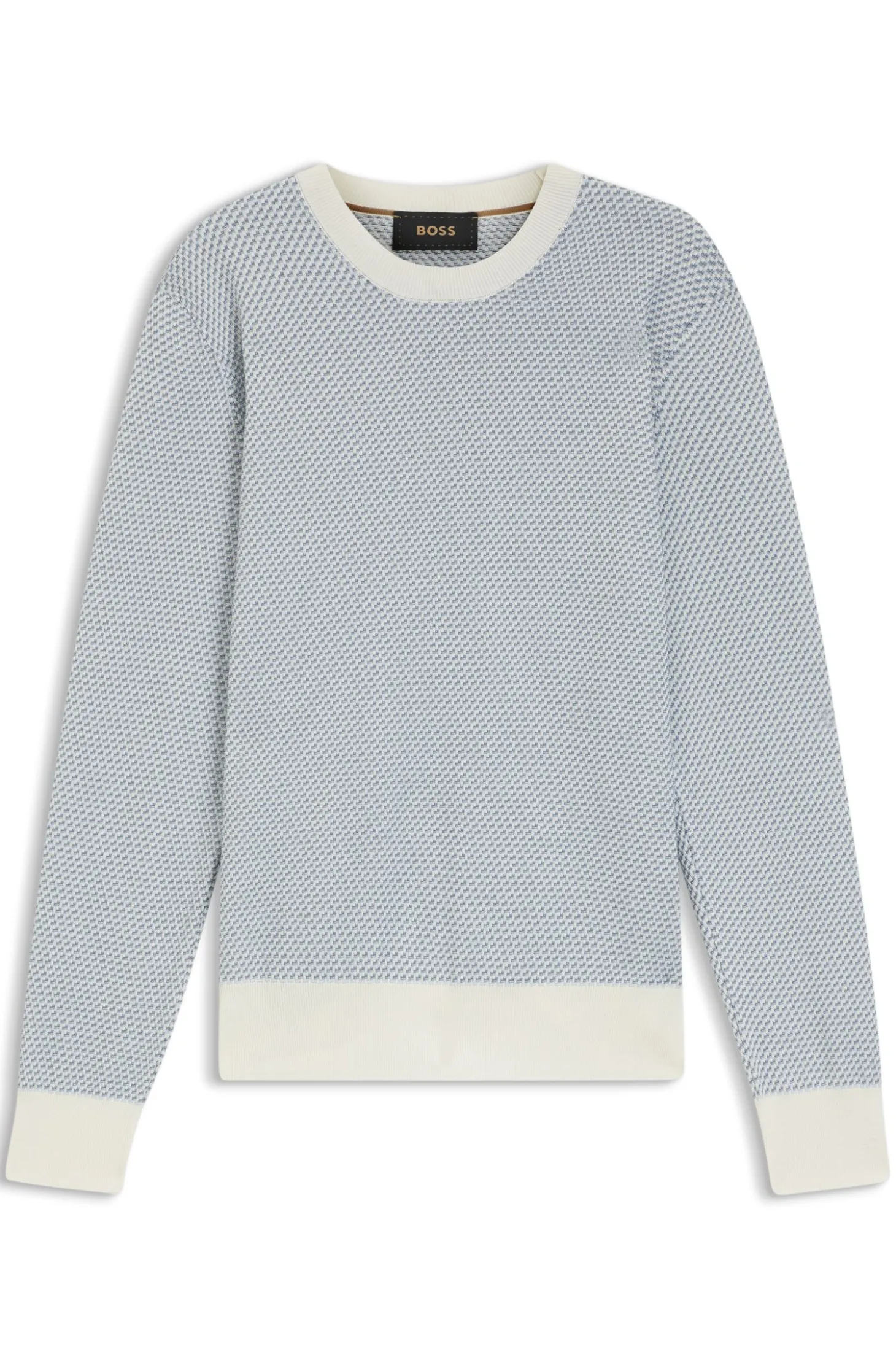 Pullover mit Strick-Struktur aus Seide mit Baumwolle
