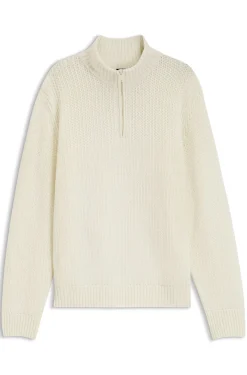 Pullover mit Troyerkragen und Strickstruktur