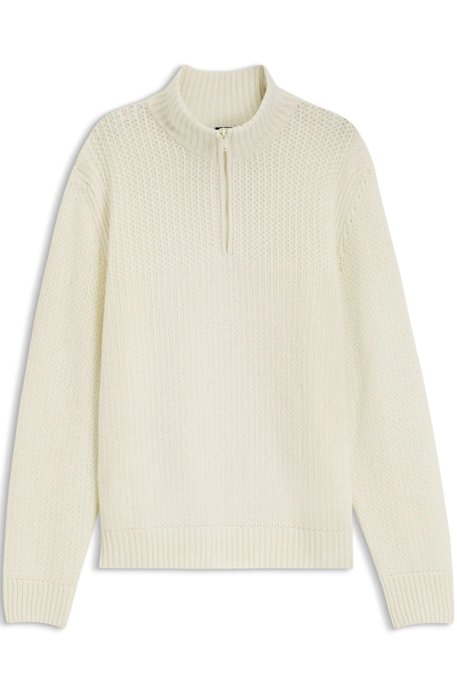 Pullover mit Troyerkragen und Strickstruktur