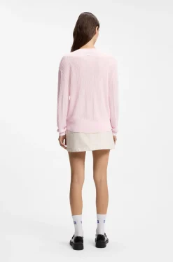 Pullover mit V-Ausschnitt und halbtransparenter Struktur