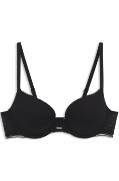 Push-up-BH aus Mikrofaser mit Spitzen-Details
