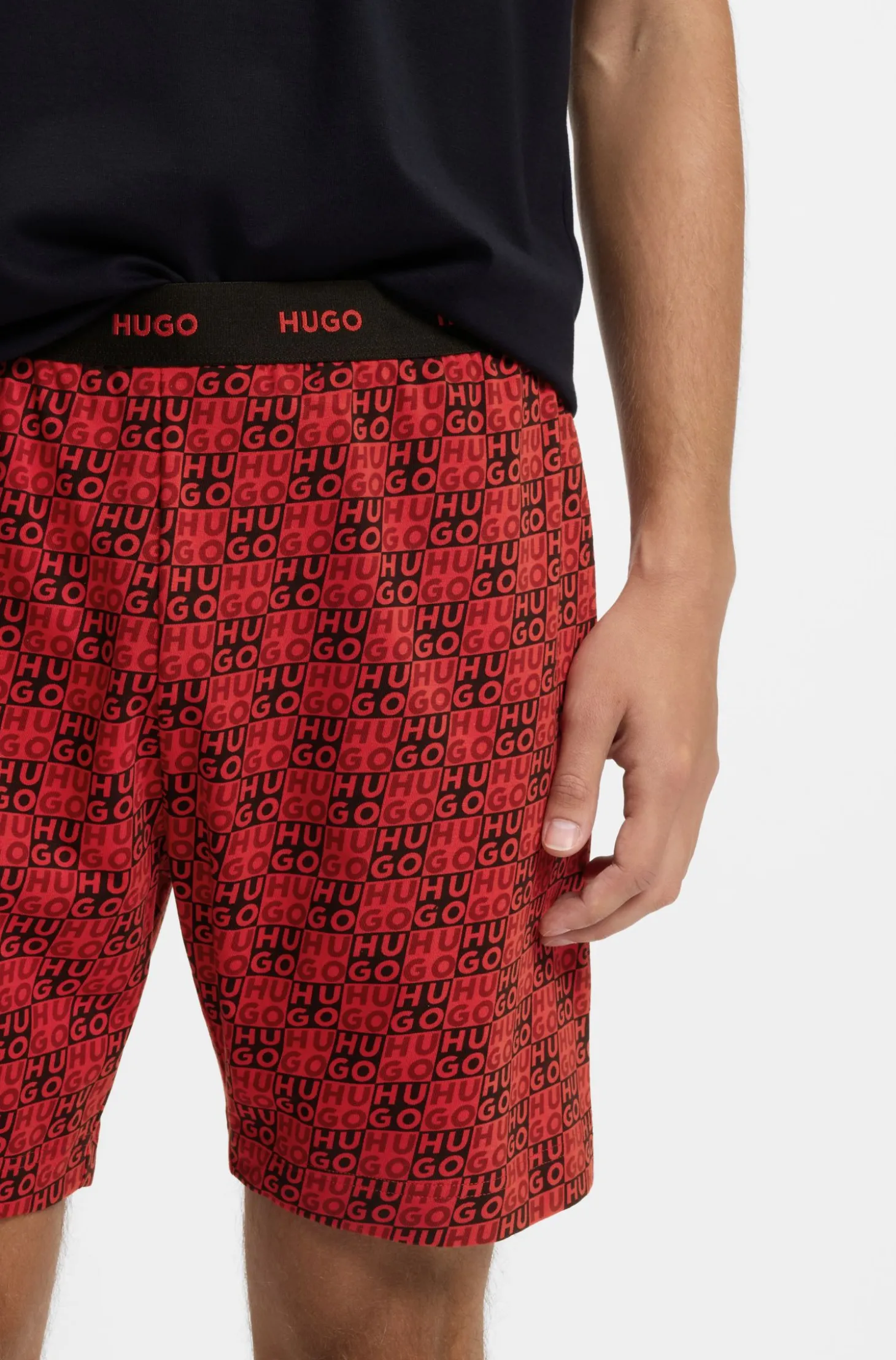 Pyjama aus Stretch-Baumwolle mit Stack-Logos