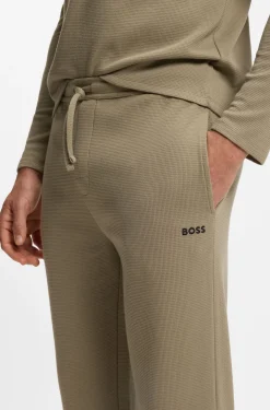 Pyjama-Hose aus Baumwoll-Mix mit gesticktem Logo