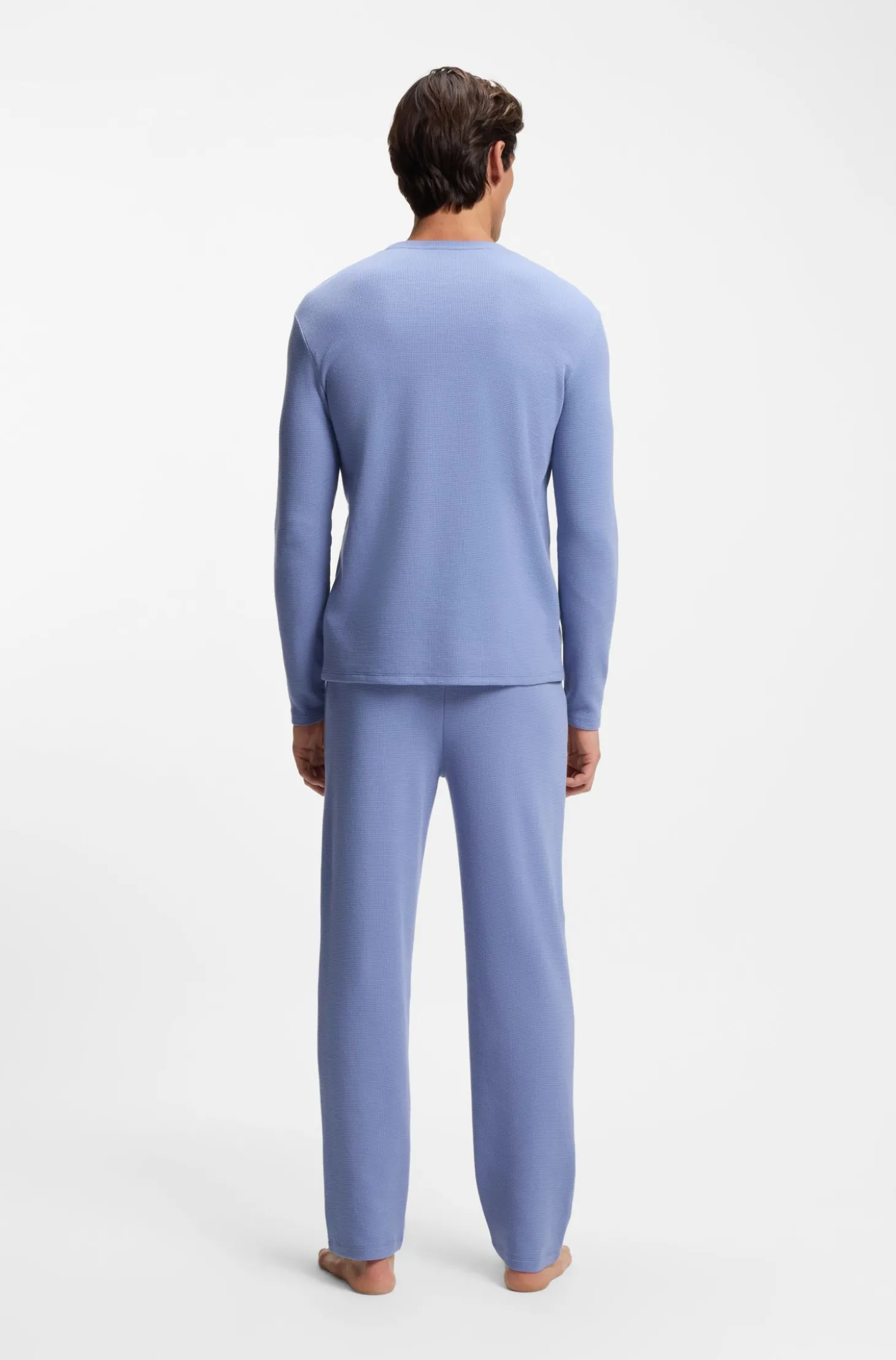 Pyjama-Hose aus Baumwoll-Mix mit gesticktem Logo