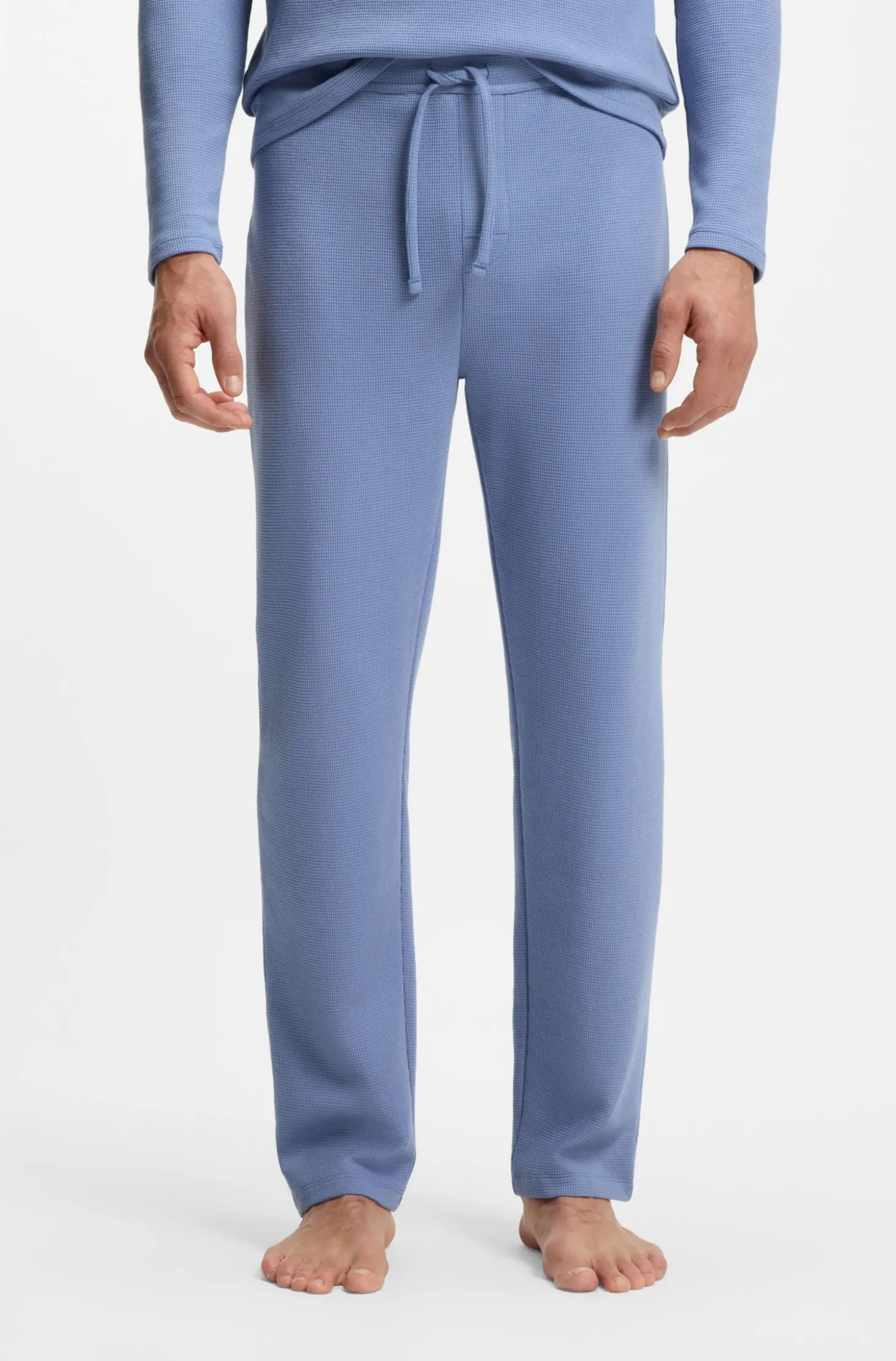 Pyjama-Hose aus Baumwoll-Mix mit gesticktem Logo