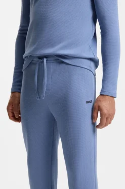 Pyjama-Hose aus Baumwoll-Mix mit gesticktem Logo