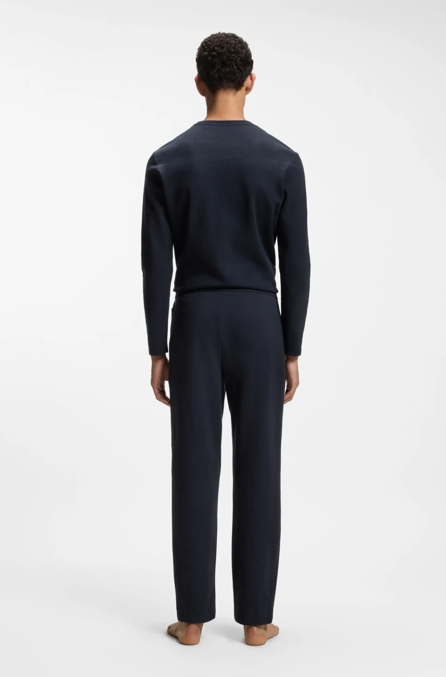 Pyjama-Hose aus Baumwoll-Mix mit gesticktem Logo