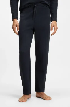 Pyjama-Hose aus Baumwoll-Mix mit gesticktem Logo