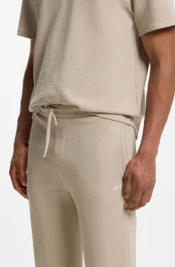 Pyjama-Hose aus Baumwoll-Mix mit gesticktem Logo