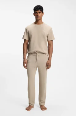 Pyjama-Hose aus Baumwoll-Mix mit gesticktem Logo