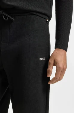 Pyjama-Hose aus Baumwoll-Mix mit gesticktem Logo