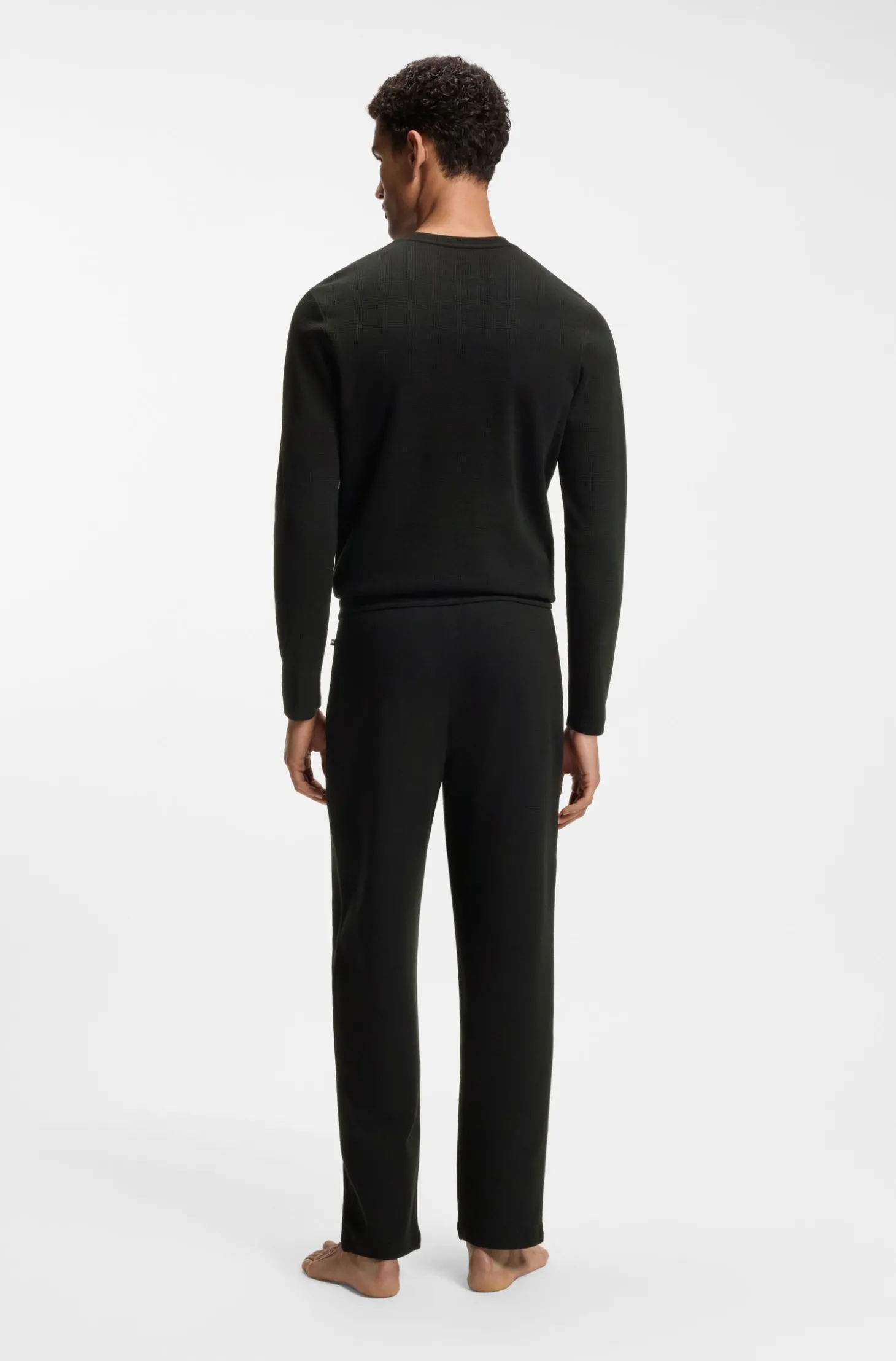 Pyjama-Hose aus Baumwoll-Mix mit gesticktem Logo