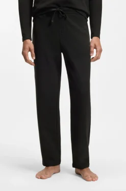 Pyjama-Hose aus Baumwoll-Mix mit gesticktem Logo