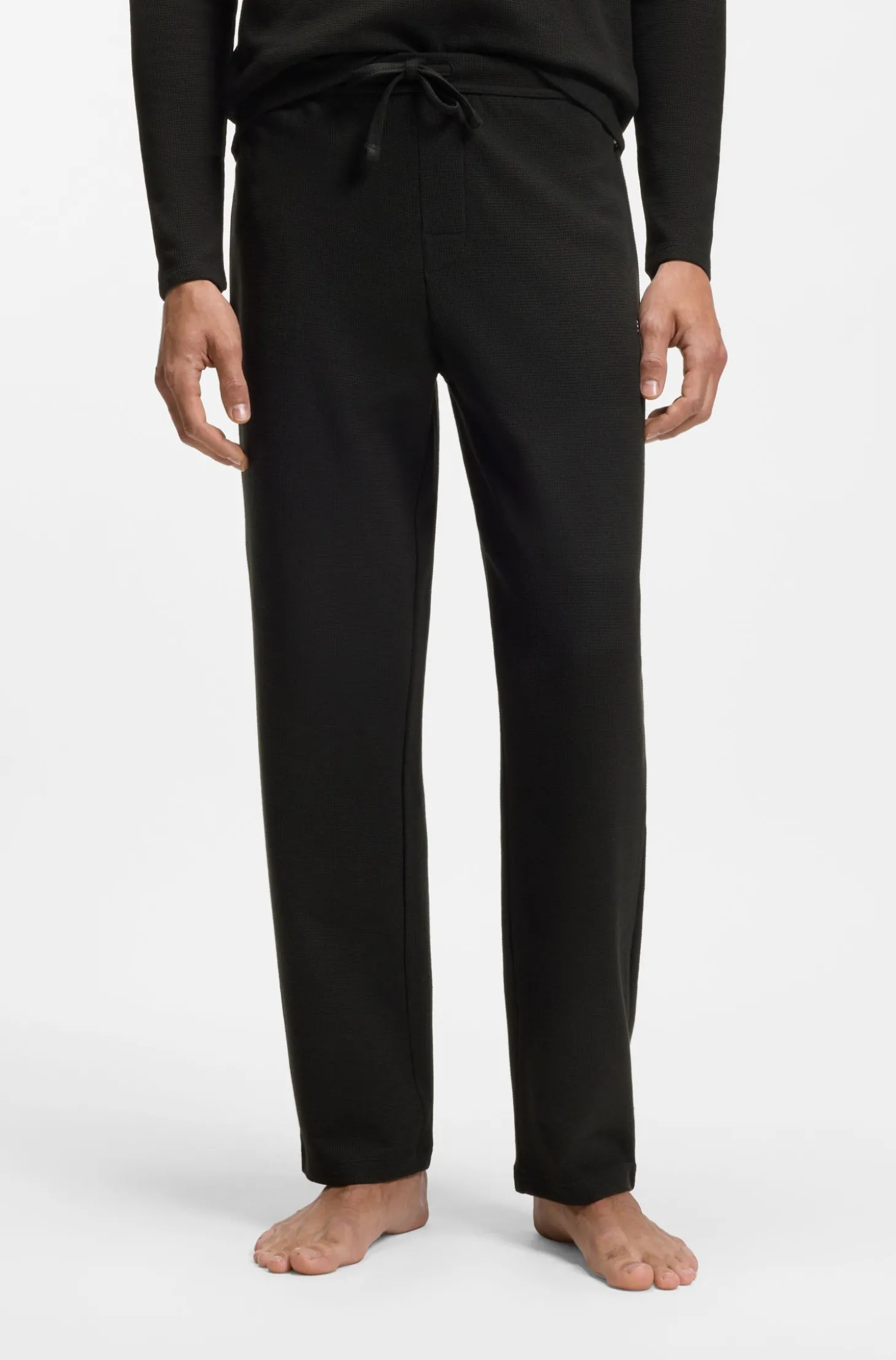 Pyjama-Hose aus Baumwoll-Mix mit gesticktem Logo