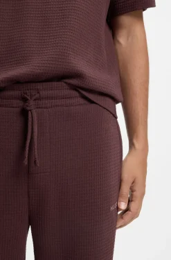 Pyjama-Hose aus Baumwoll-Mix mit Logo-Stickerei