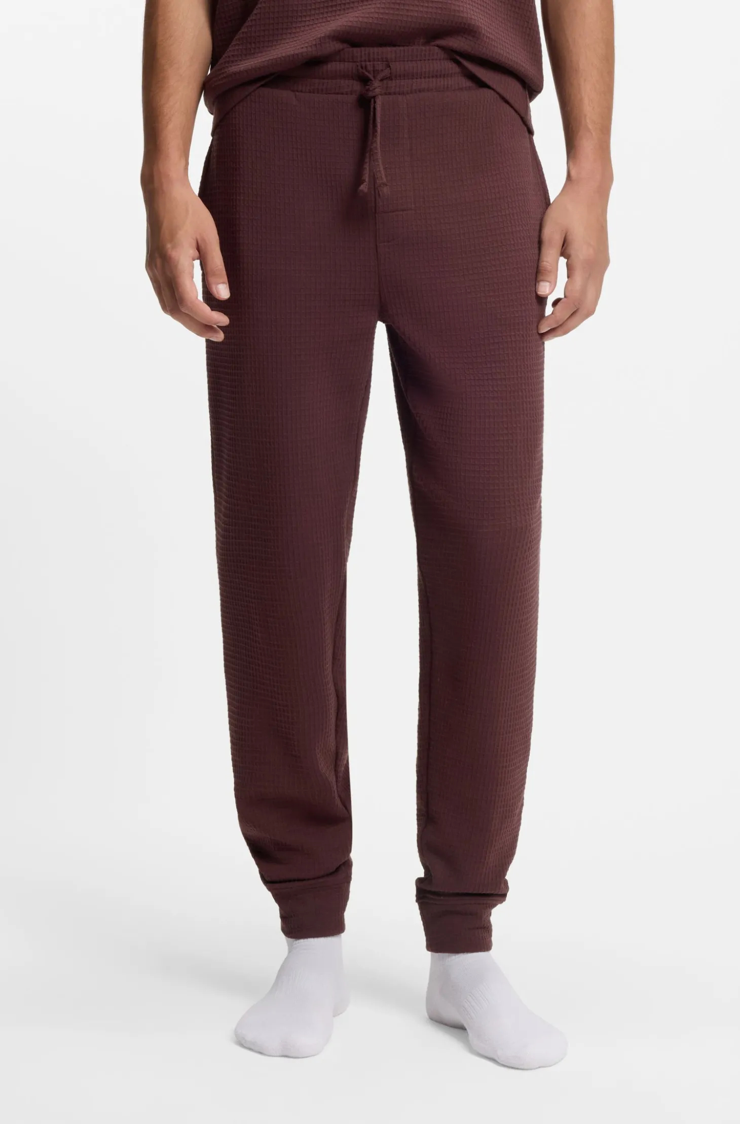 Pyjama-Hose aus Baumwoll-Mix mit Logo-Stickerei