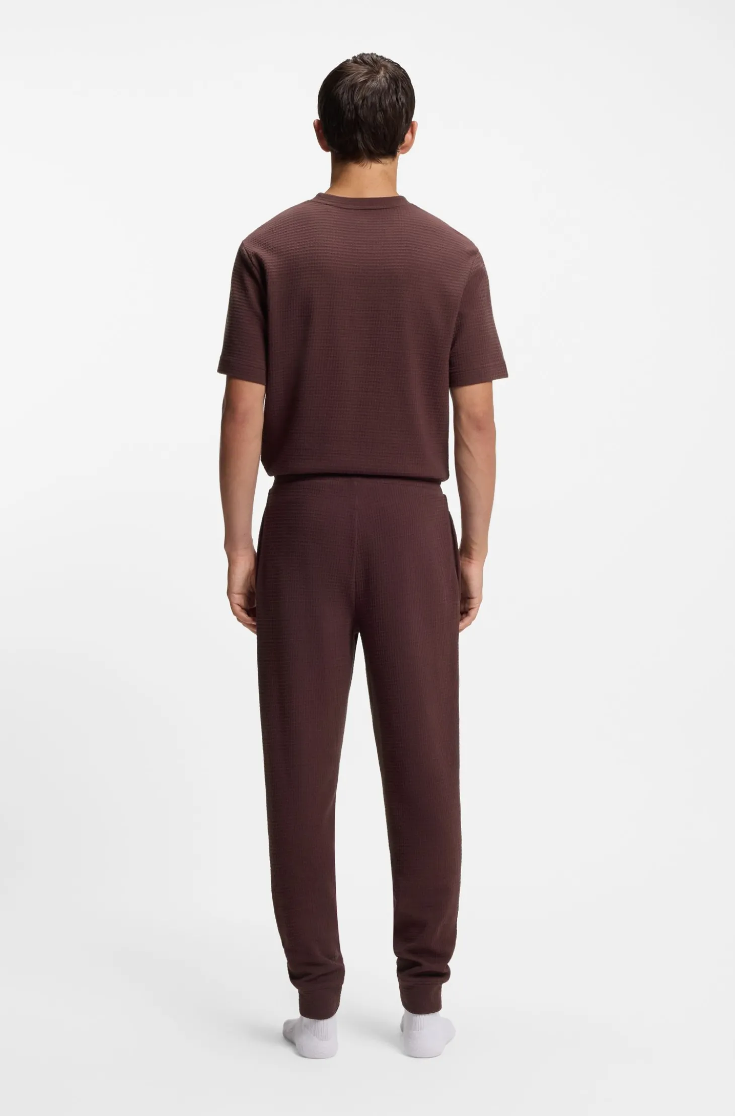 Pyjama-Hose aus Baumwoll-Mix mit Logo-Stickerei