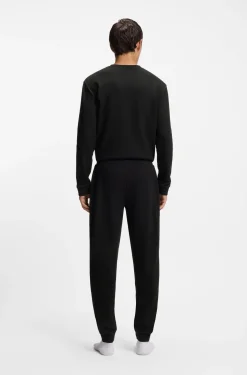 Pyjama-Hose aus Baumwoll-Mix mit Logo-Stickerei