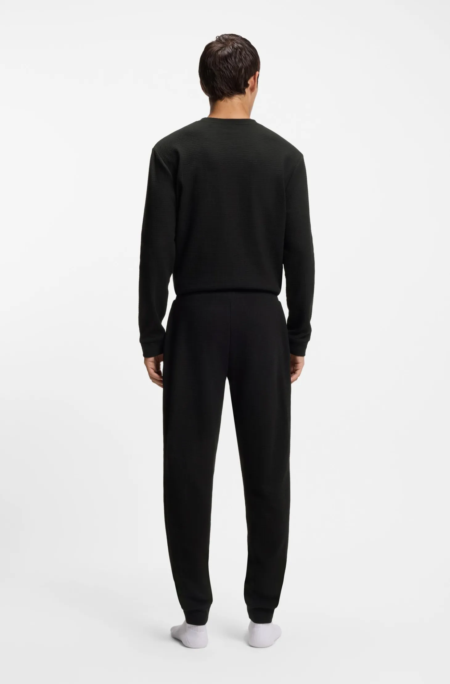 Pyjama-Hose aus Baumwoll-Mix mit Logo-Stickerei