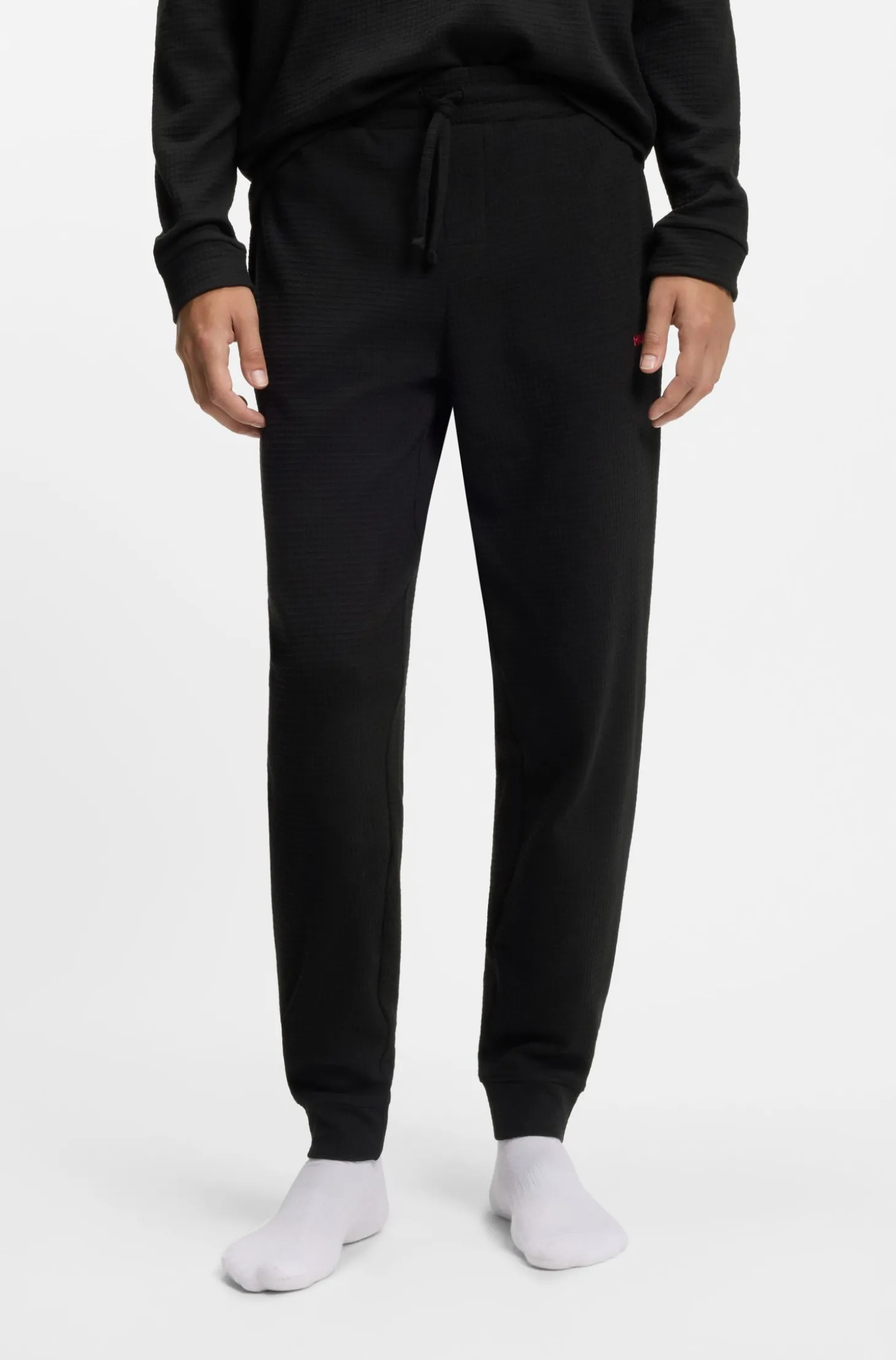 Pyjama-Hose aus Baumwoll-Mix mit Logo-Stickerei