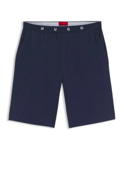 Pyjama-Hose aus geripptem Baumwoll-Mix mit Logo-Bund