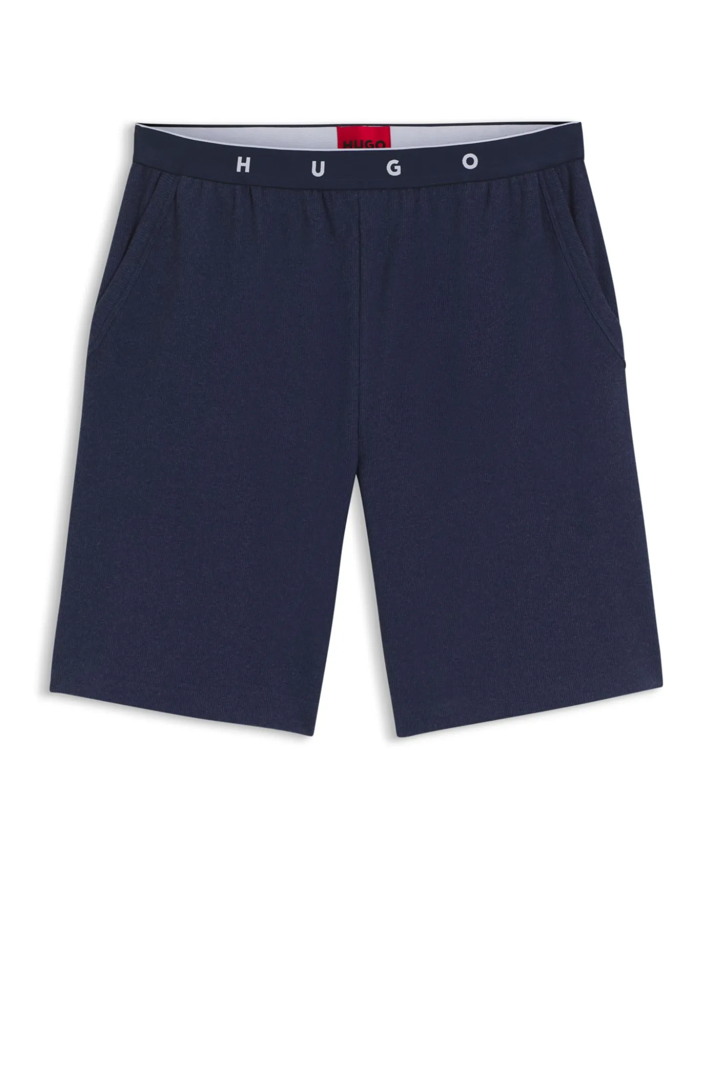 Pyjama-Hose aus geripptem Baumwoll-Mix mit Logo-Bund