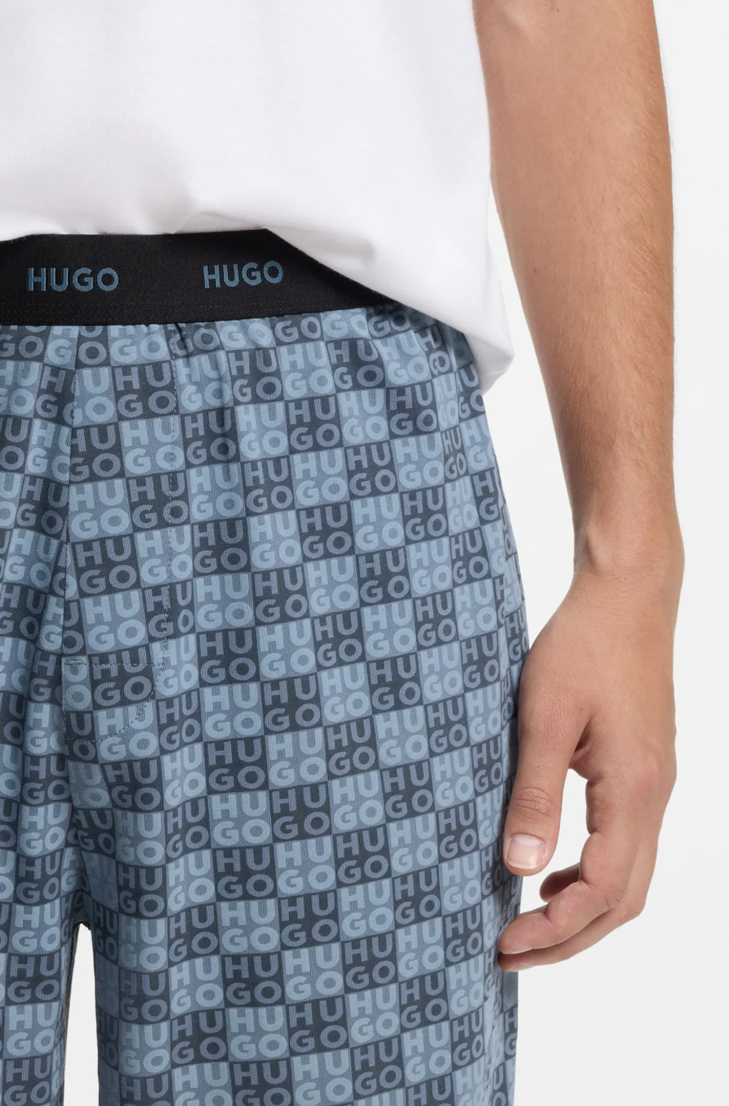 Pyjama-Hose aus Stretch-Baumwolle mit Stack-Logo-Print