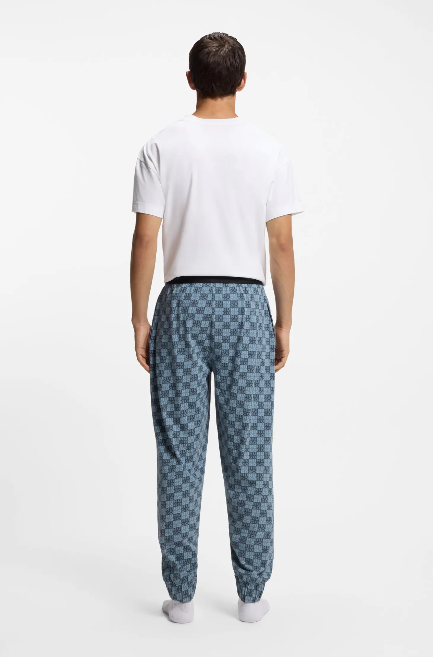 Pyjama-Hose aus Stretch-Baumwolle mit Stack-Logo-Print