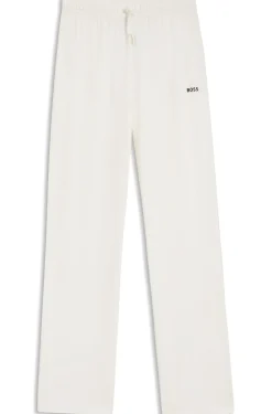 Pyjama-Hose aus Stretch-Baumwolle mit Tunnelzug und Logo-Detail