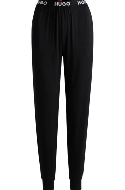 Pyjama-Hose aus Stretch-Jersey mit Logo-Bund und Beinbündchen