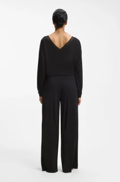 Pyjama-Hose mit spitzenbesetzten Taschen