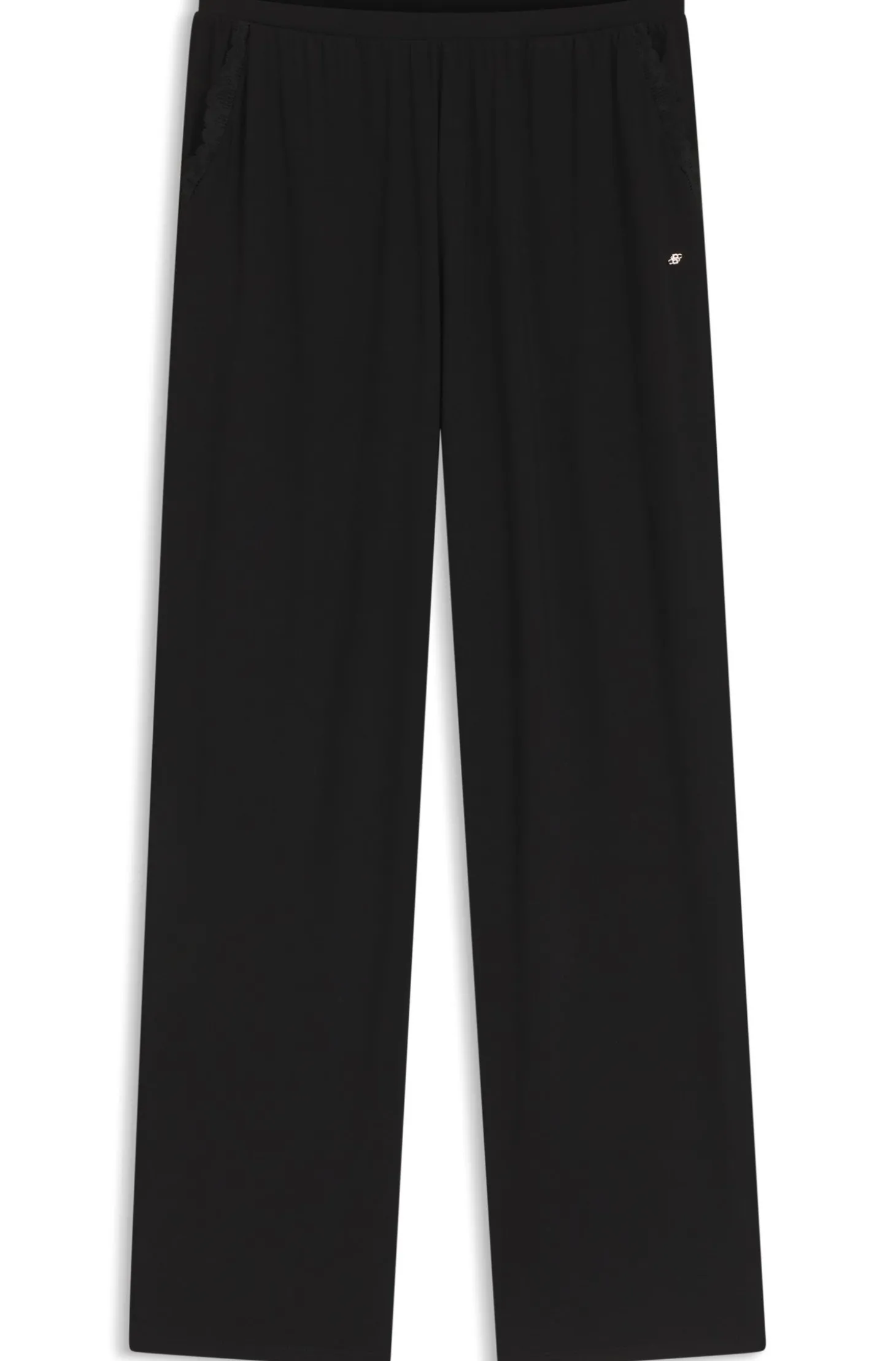 Pyjama-Hose mit spitzenbesetzten Taschen