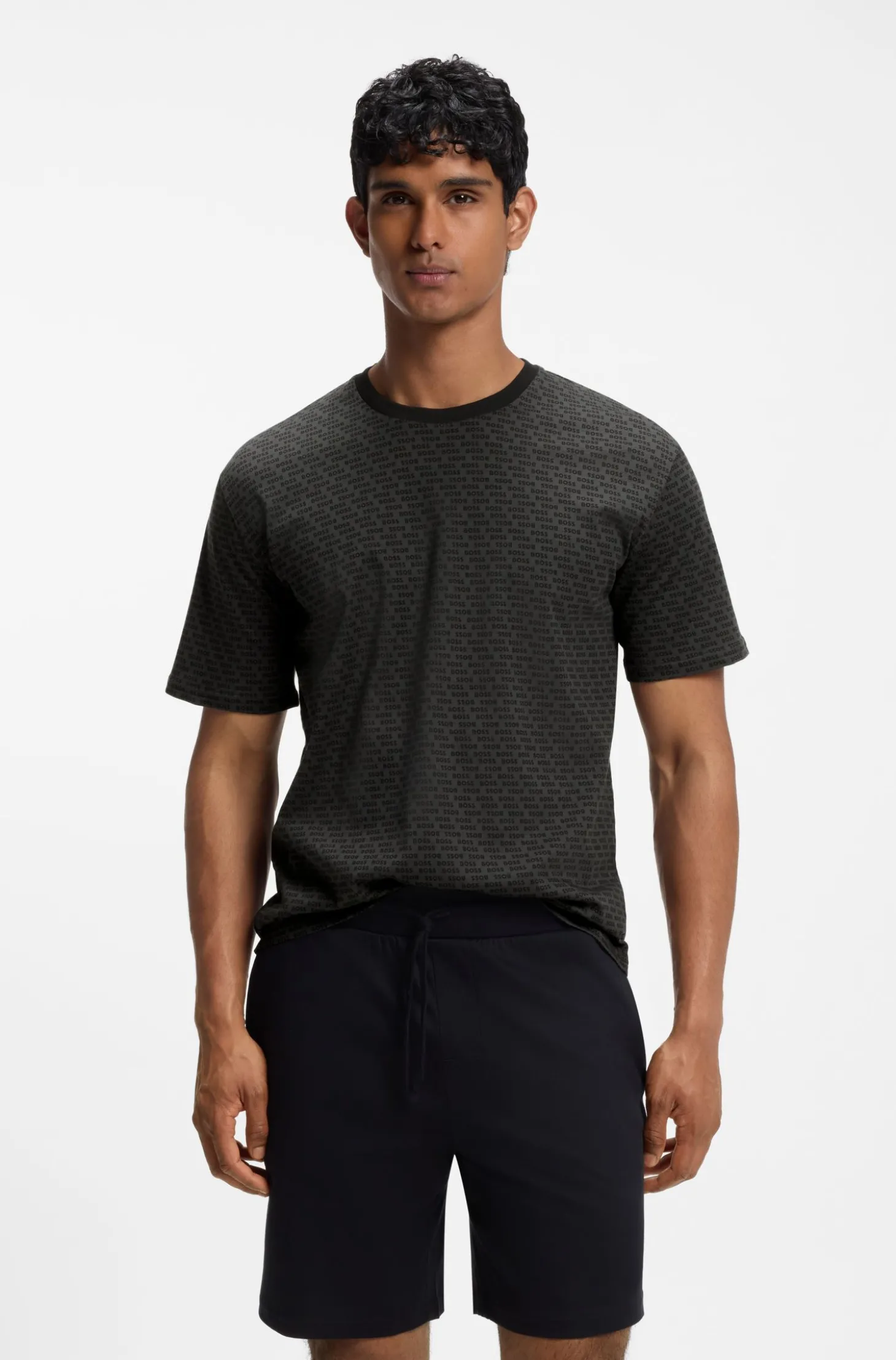 Pyjama-Set aus Baumwolle mit All-over-Print-T-Shirt