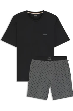 Pyjama-Set aus Baumwolle mit Logo-Details