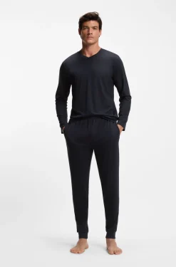Pyjama-Set aus merzerisiertem Stretch-Jersey mit Allover-Print