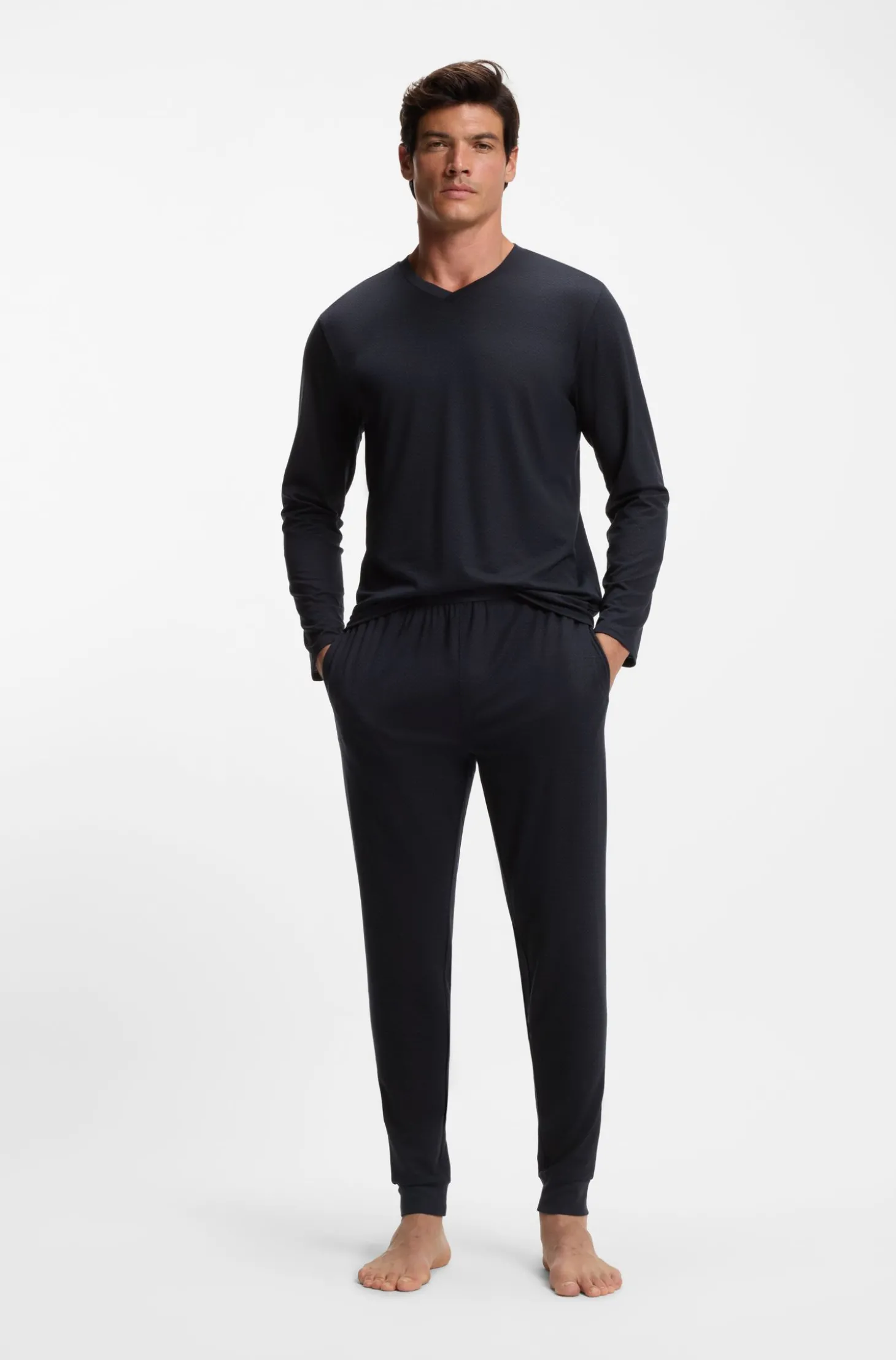 Pyjama-Set aus merzerisiertem Stretch-Jersey mit Allover-Print