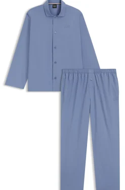 Pyjama-Set aus Popeline mit gesticktem Logo