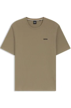 Pyjama-Shirt aus Baumwoll-Mix mit Logo-Stickerei