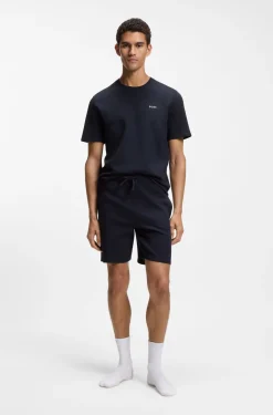 Pyjama-Shirt aus Baumwoll-Mix mit Logo-Stickerei