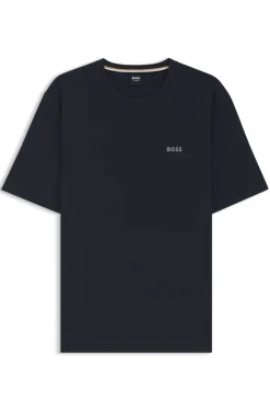 Pyjama-Shirt aus Baumwoll-Mix mit Logo-Stickerei